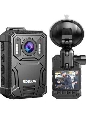 2K Body Worn Camera with Night Vision, 128GB Storage & 4000mAh Battery